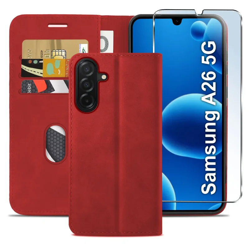 etui-do-samsung-galaxy-a26-a17-5g-skorzane-velvet-zamykane-czerwone-ze-szklem