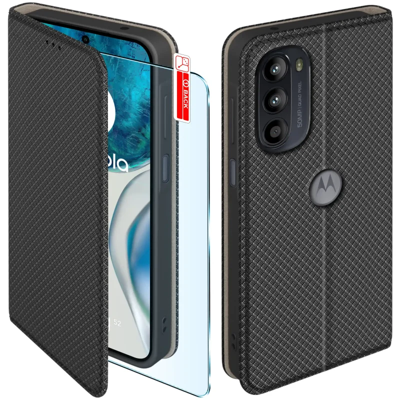 etui-do-motorola-moto-g52-czarne-zamykane-ze-szklem