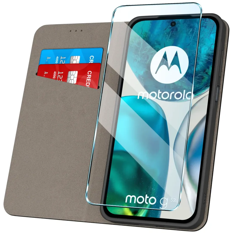 etui-do-motorola-moto-g52-czarne-zamykane-ze-szklem