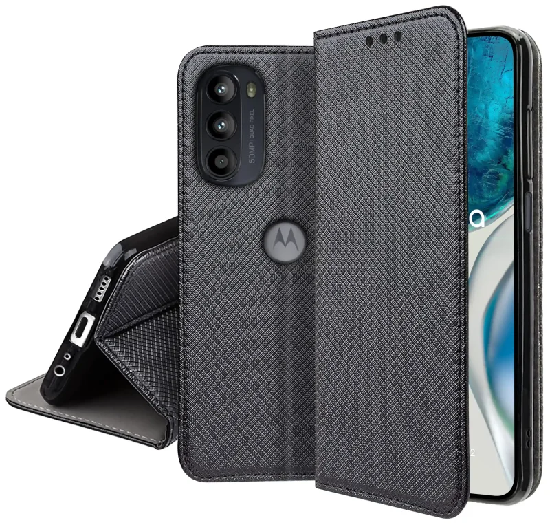 etui-do-motorola-moto-g52-czarne-zamykane-ze-szklem
