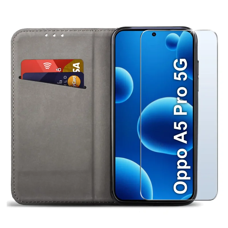 etui-do-oppo-a5-pro-5g-czarne-zamykane-ze-szklem