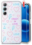 Etui do Samsung Galaxy A16 5G przeźroczyste różne wzory walentynkowe ze szkłem