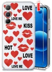 Etui do Samsung Galaxy M55 5G przeźroczyste różne wzory walentynkowe ze szkłem