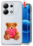 Etui do Xiaomi Redmi Note 13 4G przeźroczyste różne wzory walentynkowe ze szkłem