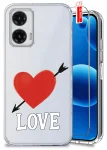 Etui do Motorola G24 / G24 Power / G04 / E14 przeźroczyste różne wzory walentynkowe ze szkłem