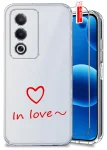 Etui do Oppo A80 5G przeźroczyste różne wzory walentynkowe ze szkłem