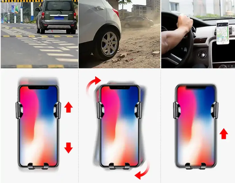 Grawitacyjny uchwyt samochodowy Baseus do telefonu – stabilne trzymanie smartfona podczas jazdy po nierównej drodze, montaż na desce rozdzielczej