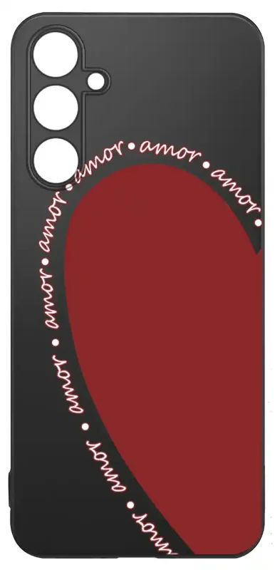 Etui do Samsung Galaxy A55 5G z walentynkowym wzorem - czarne silikonowe etui z sercem