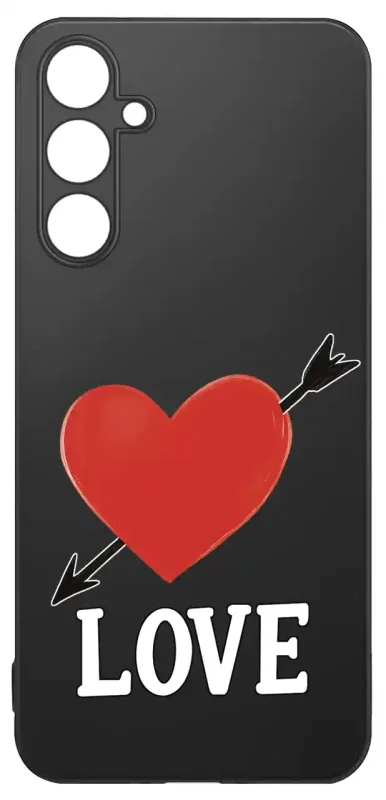 Etui do Samsung Galaxy M55 5G z walentynkowym wzorem - czarne silikonowe etui z sercem
