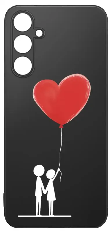 Etui do Samsung Galaxy S24 z walentynkowym wzorem - czarne silikonowe etui z sercem