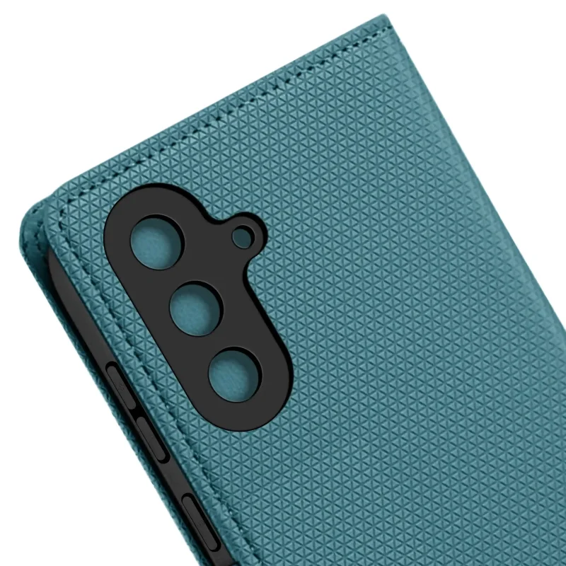 Etui zamykane do Samsung Galaxy A36 5G / A37 5G / A56 5G niebieskie – precyzyjne wycięcia na aparaty i przyciski boczne smartfona