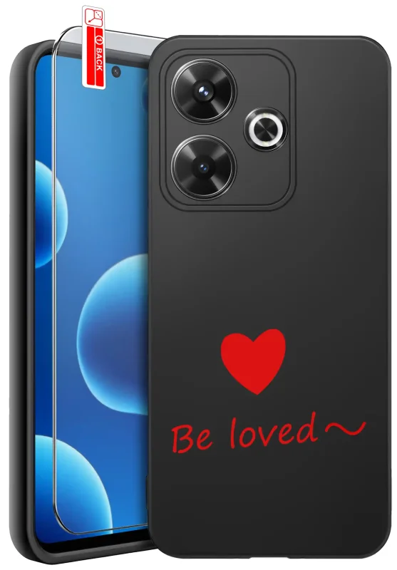 Etui do Xiaomi Redmi 13 4G z walentynkowym wzorem - czerwone serce i napis Be loved