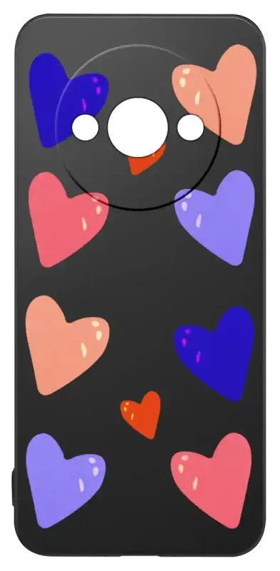 Walentynkowy case do Xiaomi Redmi A3 z kolorowymi sercami