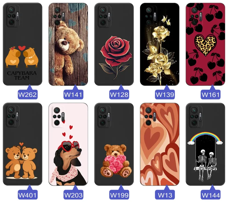 Zestaw nadruków z motywem miłości do Xiaomi Redmi Note 10 Pro – romantyczne napisy, serca, słodkie zwierzęta