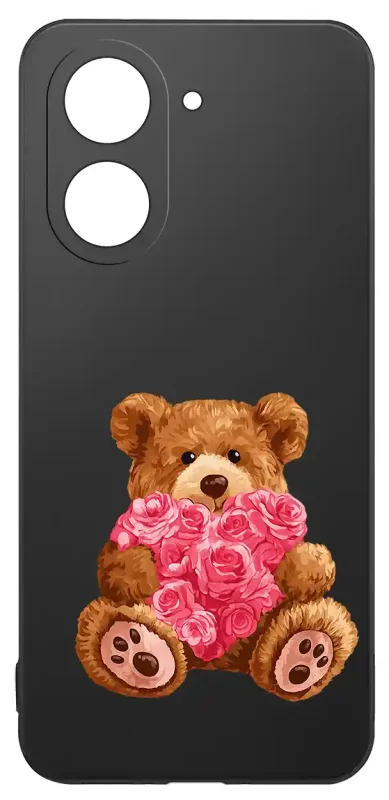 Walentynkowy case do Xiaomi Redmi A5 z misiem i kwiatami
