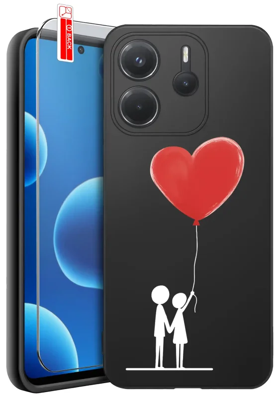 Etui do Xiaomi Redmi Note 14 5G z walentynkowym wzorem - zakochani i serce