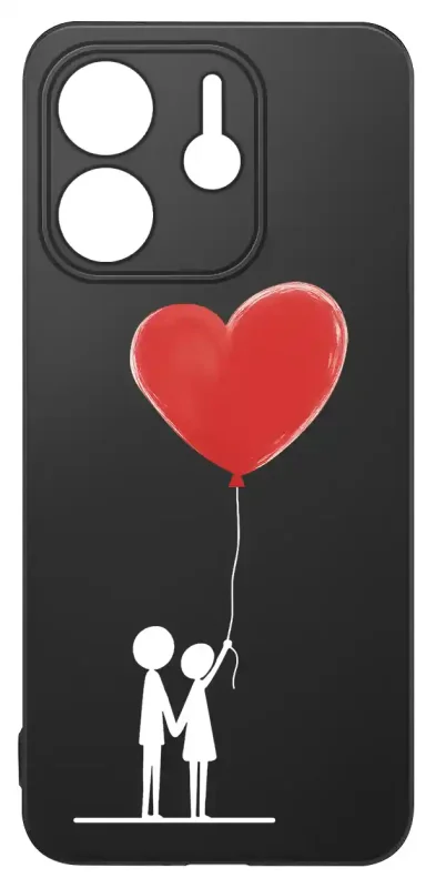 Walentynkowy case do Xiaomi Redmi Note 14 5G z parą i balonem w kształcie serca