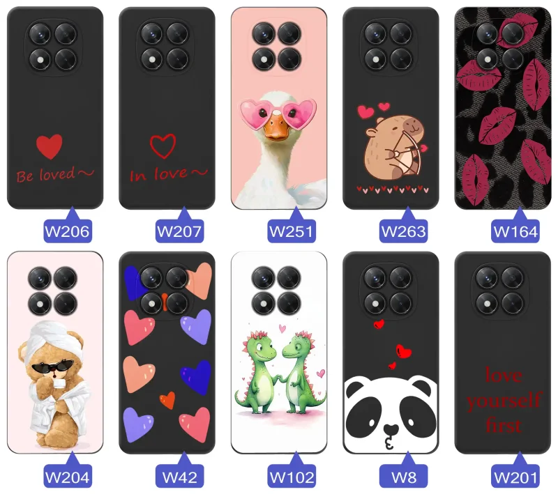 Zestaw nadruków z motywem miłości do Xiaomi Redmi Note 14 Pro+ Plus 5G – romantyczne napisy, serca, słodkie zwierzęta