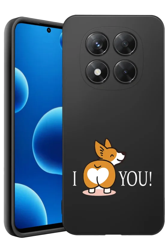 Etui do Xiaomi Redmi Note 14 Pro+ Plus 5G z walentynkowym wzorem - pies corgi, napis I love you