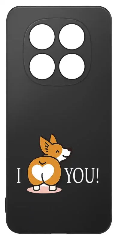Walentynkowy case do Xiaomi Redmi Note 14 Pro+ Plus 5G z psem typu corgi i napisem I love you