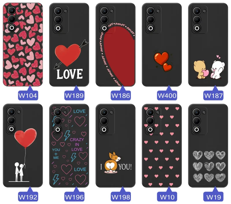 Kolekcja walentynkowych etui do Oppo A5 4G / A5 5G – różne wzory z sercami i napisami love
