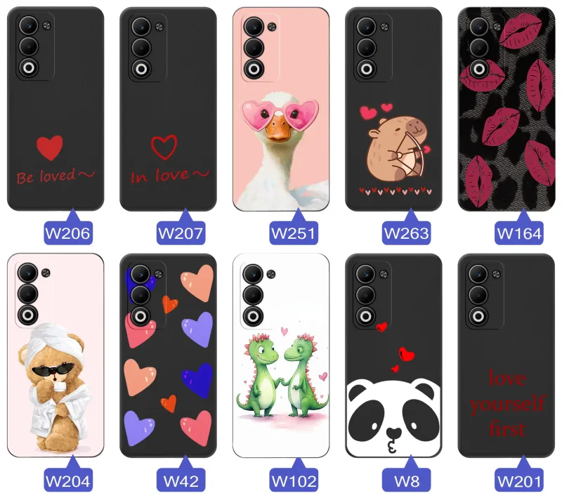 Zestaw nadruków z motywem miłości do Oppo A5 4G / A5 5G – romantyczne napisy, serca, słodkie zwierzęta