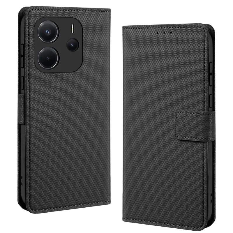 Etui do Xiaomi Redmi Note 14 4G z klapką z zapięciem w kolorze czarnym
