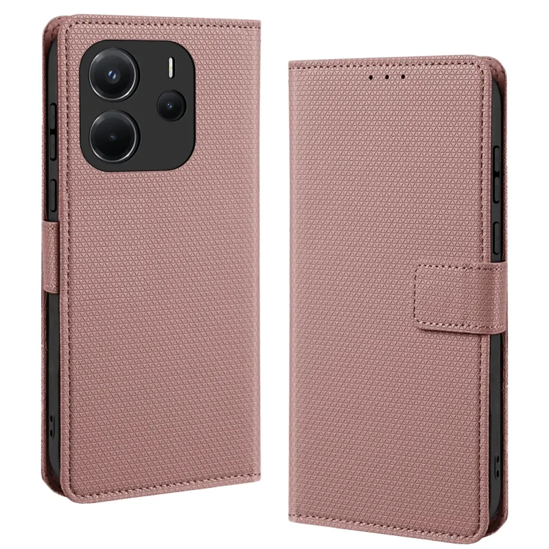 Etui do Xiaomi Redmi Note 14 4G z klapką z zapięciem w kolorze różowym