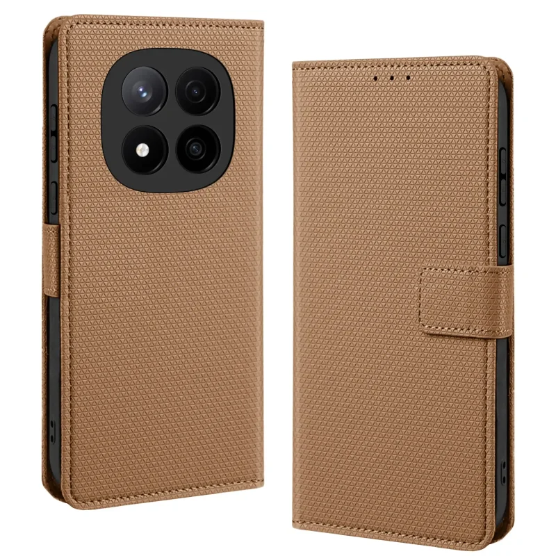 Etui do Xiaomi Redmi Note 14 Pro+ Plus 5G z klapką z zapięciem w kolorze brązowym