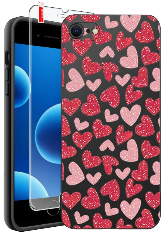 Etui do iPhone 7 / 8 / SE z walentynkowym wzorem serc