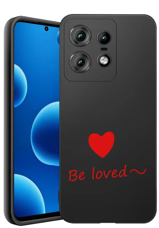 Etui do Motorola Edge 50 Pro z walentynkowym wzorem - serce i napis Be loved