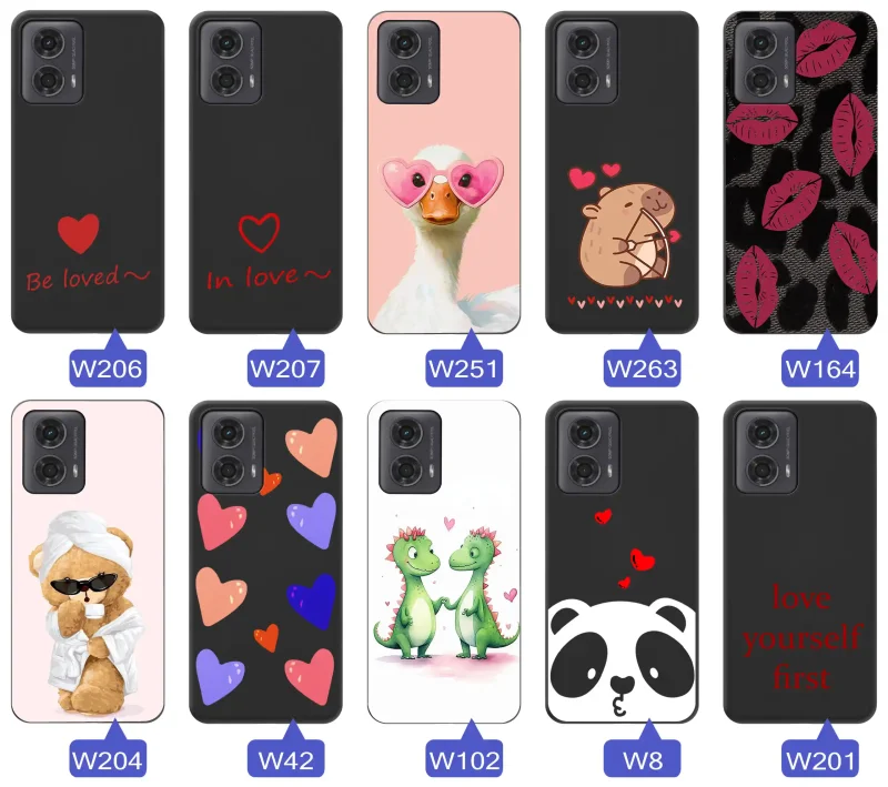 Wzory z motywem miłości do Motorola Moto G24 / G24 Power / G04 / E14 – romantyczne napisy, serca, słodkie zwierzęta