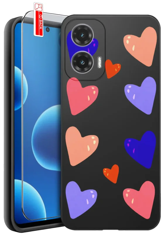 Etui do Motorola Moto G35 5G z walentynkowym wzorem - kolorowe serca