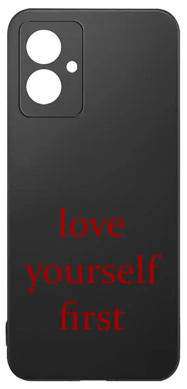 Walentynkowy case do Motorola Moto G55 5G z napisem love yourself first