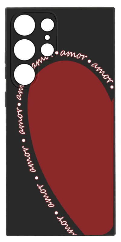 Walentynkowy case do Samsung Galaxy S25 Ultra z sercem i napisem amor