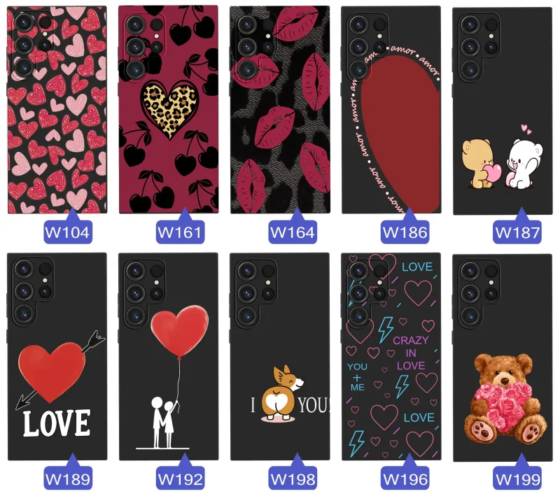 Kolekcja walentynkowych etui do Samsung Galaxy S25 Ultra – różne wzory z sercami i napisami love