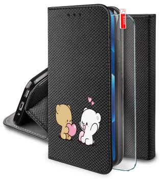 Etui do Motorola Moto G86 / G86 Power zamykane z wzorami walentynkowymi ze szkłem