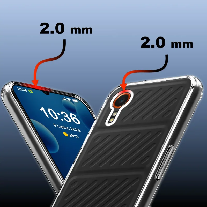 Etui Clear Case do Samsung Galaxy Xcover 7 – podwyższone ranty 2.0 mm chroniące ekran i aparat