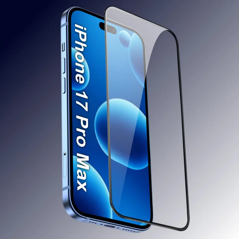Szkło pełne 5D do iPhone 17 Pro Max Easy Stick Ez Box z czarną ramką