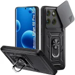 Etui do Motorola Edge 60 Pro 5G pancerne ring z osłoną na aparat czarne