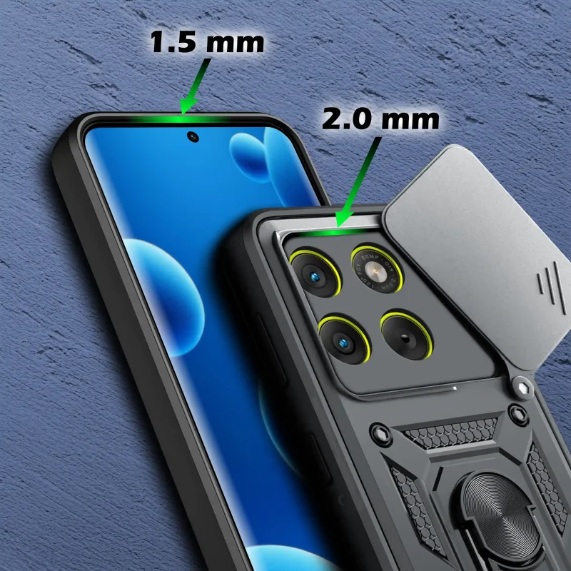 Motorola Edge 60 Pro 5G w pancernym etui z podwyższonym rantem 1,5 mm i ochroną aparatu 2,0 mm