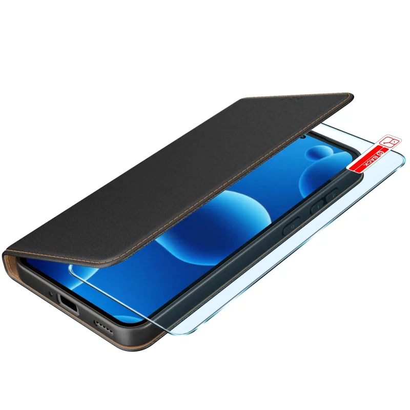 Etui book case do Xiaomi Redmi Note 15 Pro 5G z uchyloną klapką i szkłem hartowanym