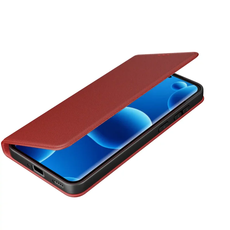 Bordowe etui book case do Xiaomi Redmi Note 15 Pro+ Plus 5G z uchyloną klapką