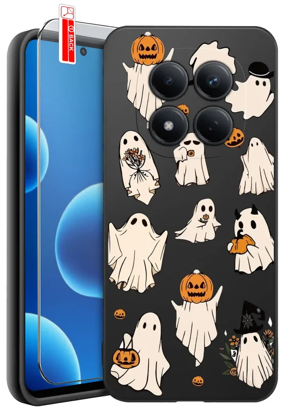 Etui halloweenowe do Xiaomi Redmi Note 15 Pro 4G - duchy i dynie