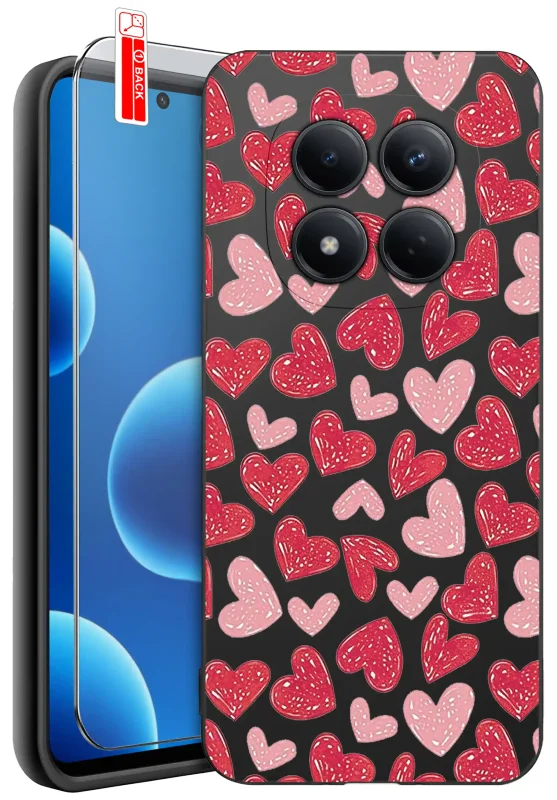 Etui do Xiaomi Redmi Note 15 Pro 4G z walentynkowym wzorem - czerwone serduszka