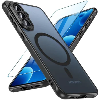 Etui do Samsung Galaxy A56 Magsafe Matt czarne ze szkłem