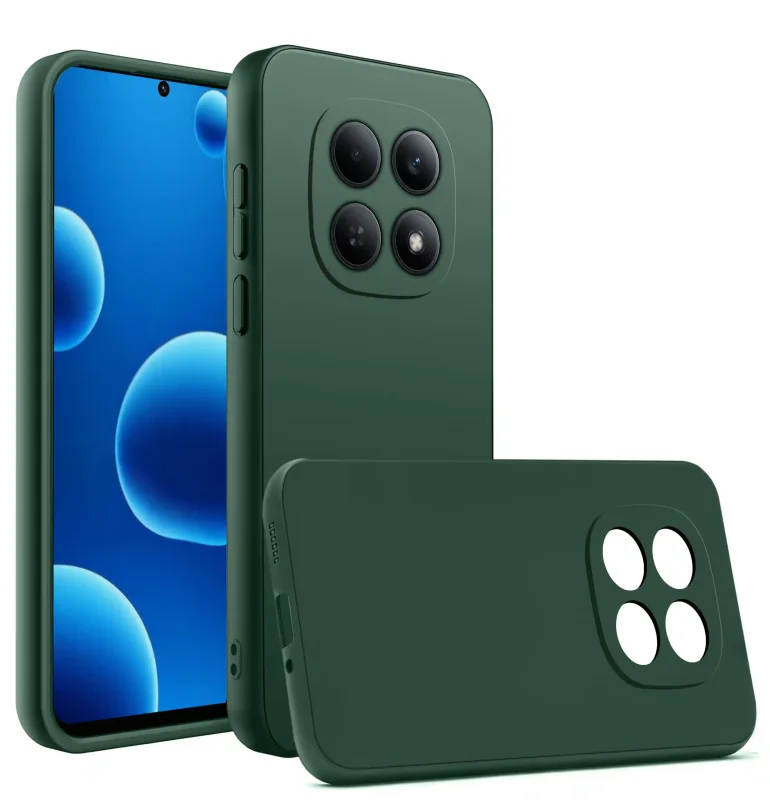 Zielony silikonowy case do Xiaomi Redmi Note 15 4G – widok przód i tył, matowe wykończenie