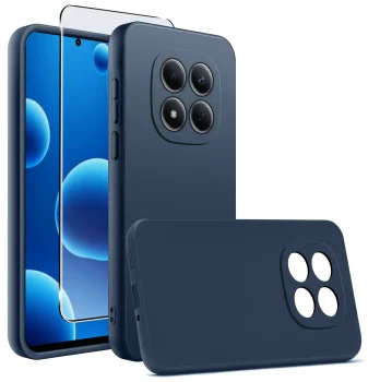 Etui do Xiaomi Redmi Note 15 Pro 5G granatowe matowe ze szkłem