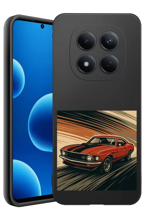 Etui do Xiaomi Redmi Note 15 Pro+ Plus 5G z motywem motoryzacyjnym - czerwony klasyczny muscle car