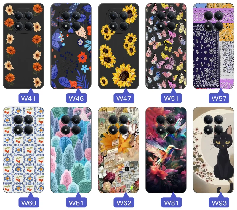 Różne etui dla babci do Xiaomi Redmi Note 15 Pro+ Plus 5G – rośliny, róże i kolorowe kompozycje